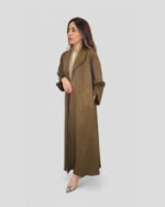 Coat Abaya - Pocket Charms in Brown Suede