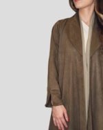 Coat Abaya - Pocket Charms in Brown Suede