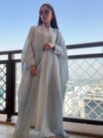 bisht butterfly silk abaya Samah Collection