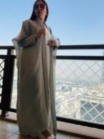 bisht butterfly silk abaya Samah Collection