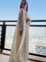 bisht butterfly silk abaya Samah Collection