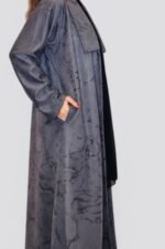 Coat Abaya - Pocket Charms in Grey Suede