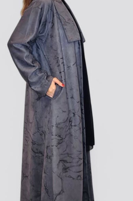 suede coat abaya for cold weather
