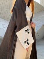 bisht butterfly abaya Green Blossom army green