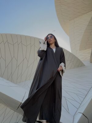 bisht butterfly abaya Green Blossom army green