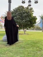 double faced velvet abaya Midnight Emerald