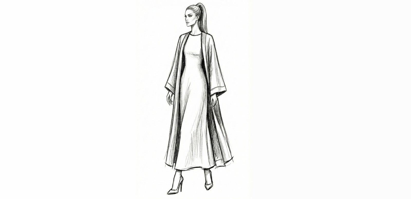 Minalkhaleej two faced abaya sketch