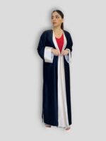 half Bahraini abaya Royal Two Face blue and silver