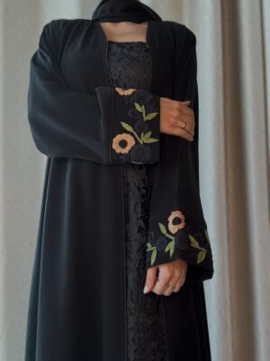 classic abaya Blooming Harmony black