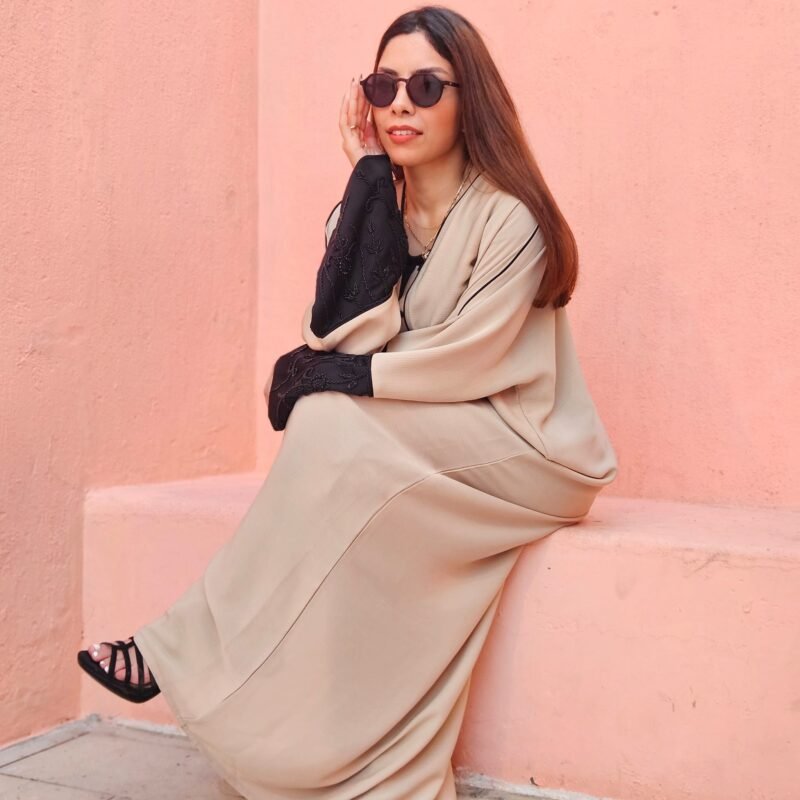 classic abaya with embroidered