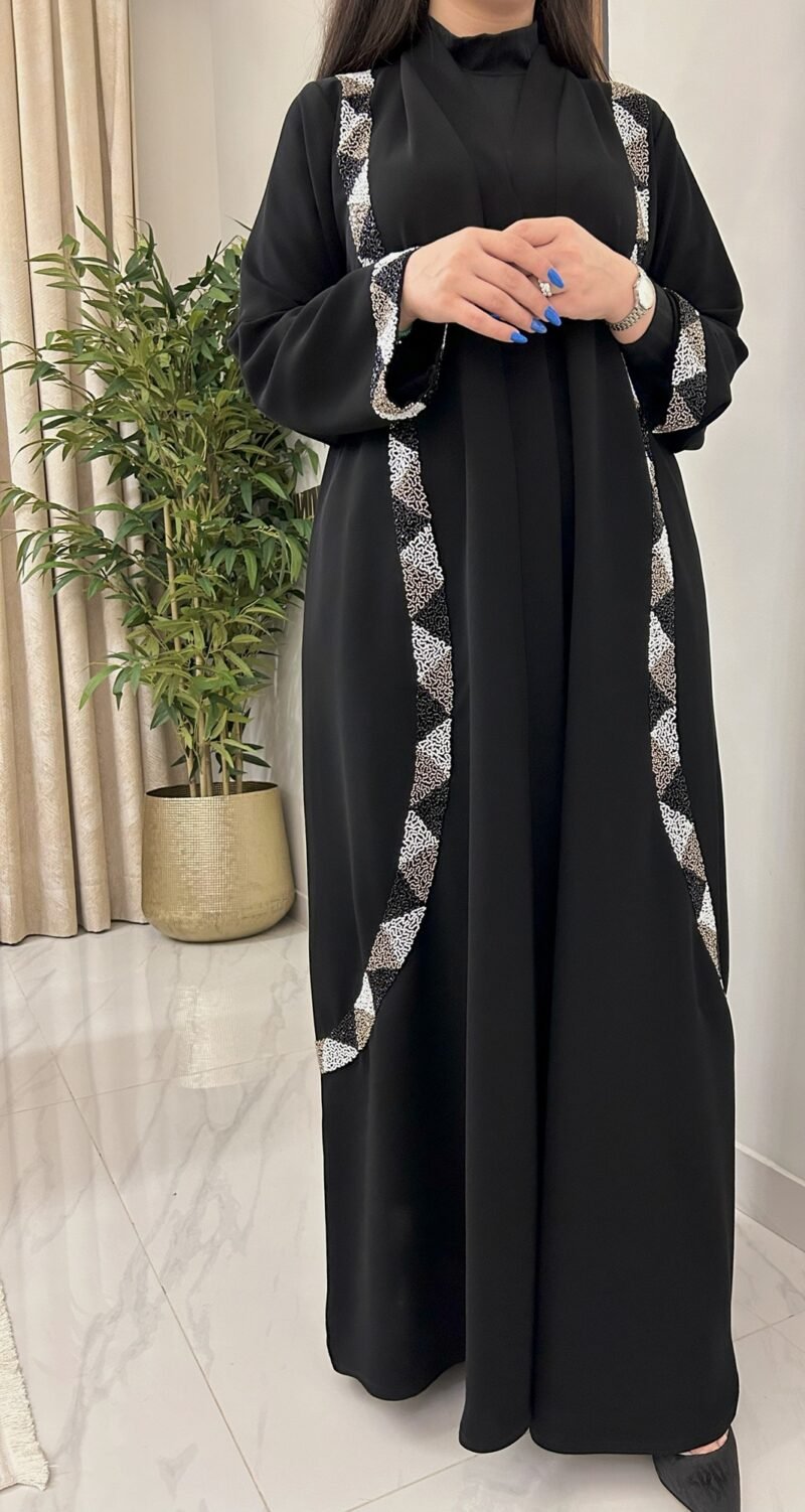 kloosh abaya Beaded Elegance black
