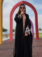 kloosh abaya Embroidered Elegance Cupra fabric