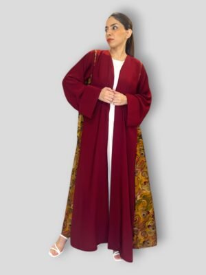 kloosh abaya with Pakistani Kashmir panel